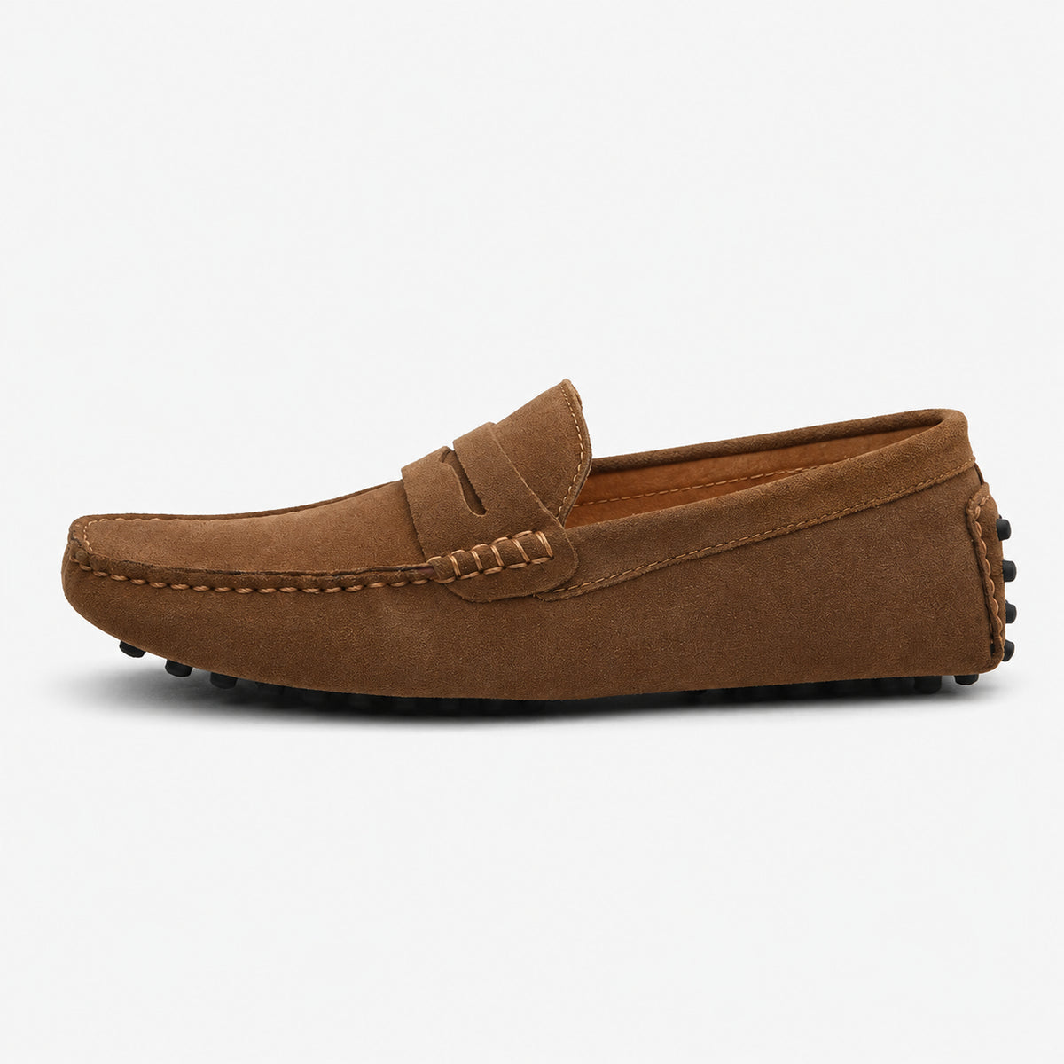 Mocassin Homme Marron En Cuir Suédé De Conduite - vue de côté