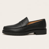 Mocassin Homme Noir Style Brogue - vue de côté