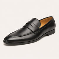 Mocassin Homme Pour Mariage En Simili-Cuir Noir - vue 3/4