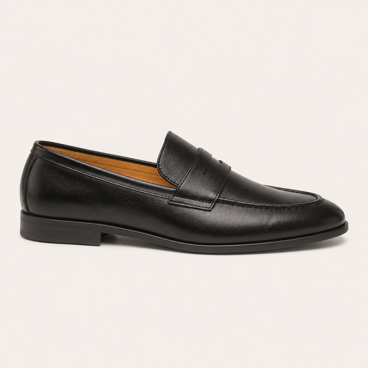 Mocassin Homme Pour Mariage En Simili-Cuir Noir - vue de côté