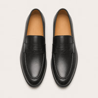Mocassin Homme Pour Mariage En Simili-Cuir Noir - vue du dessus