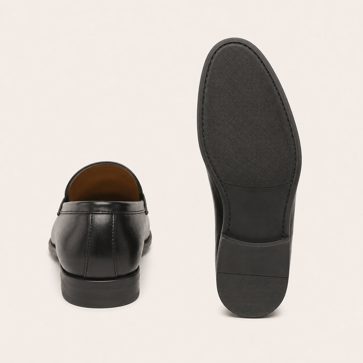 Mocassin Homme Pour Mariage En Simili-Cuir Noir - vue de la semelle