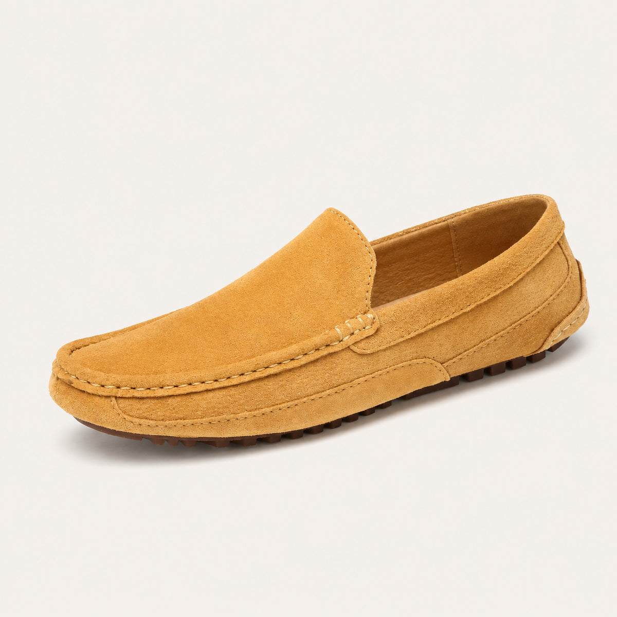 Mocassin Homme Suédé Camel de Conduite - vue 3/4