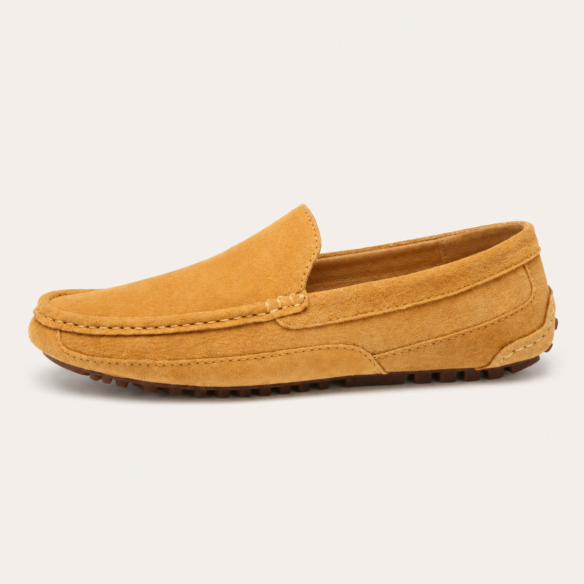 Mocassin Homme Suédé Camel de Conduite - vue de côté