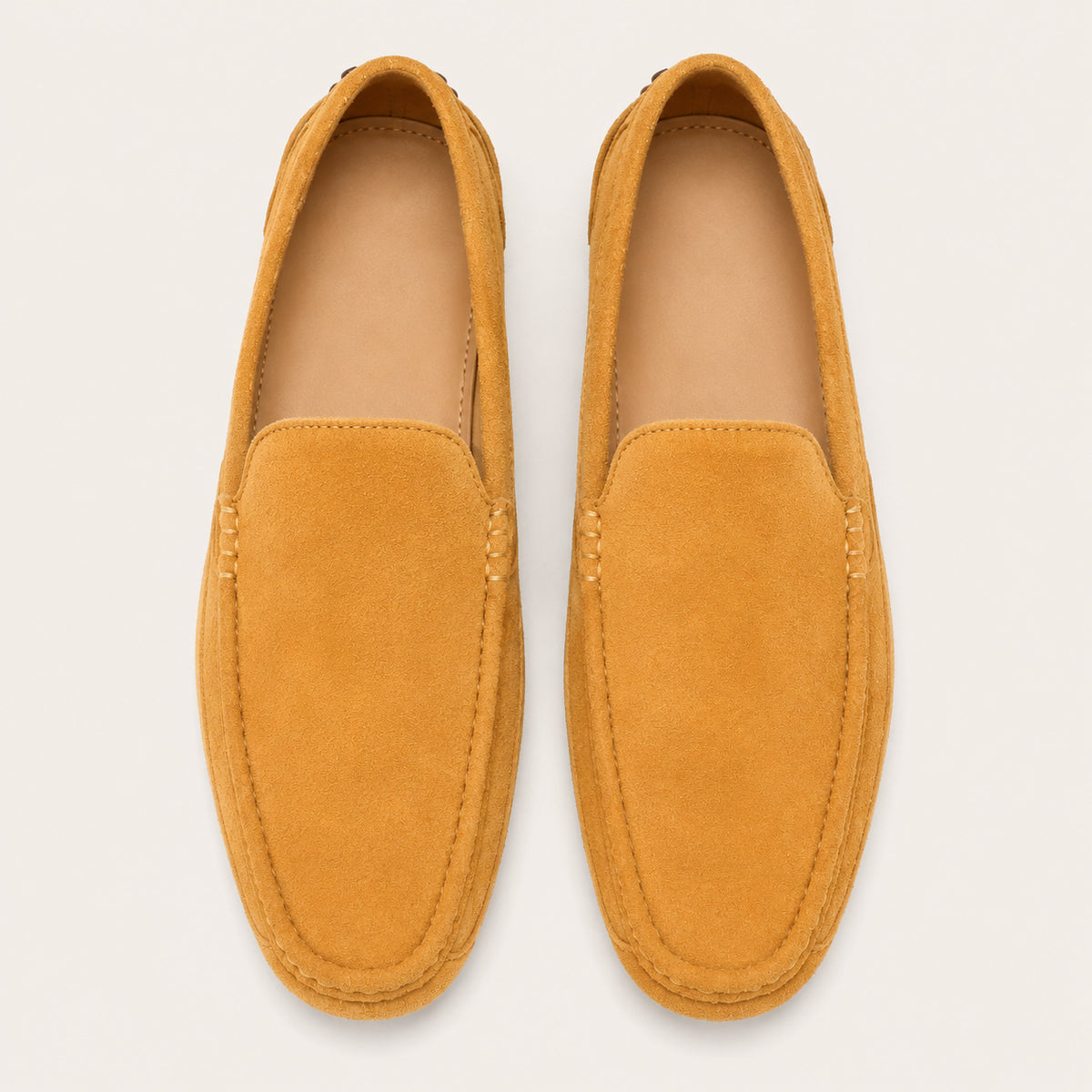 Mocassin Homme Suédé Camel de Conduite - vue du dessus