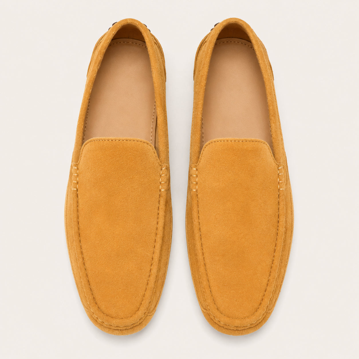 Mocassin Homme Suédé Camel de Conduite - vue du dessus