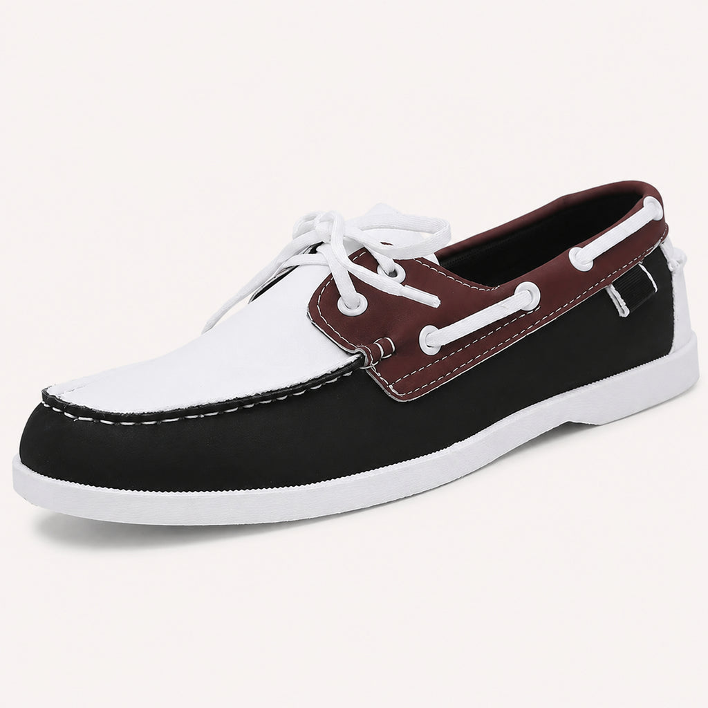 Mocassin Noir Homme En Similicuir - vue 3/4