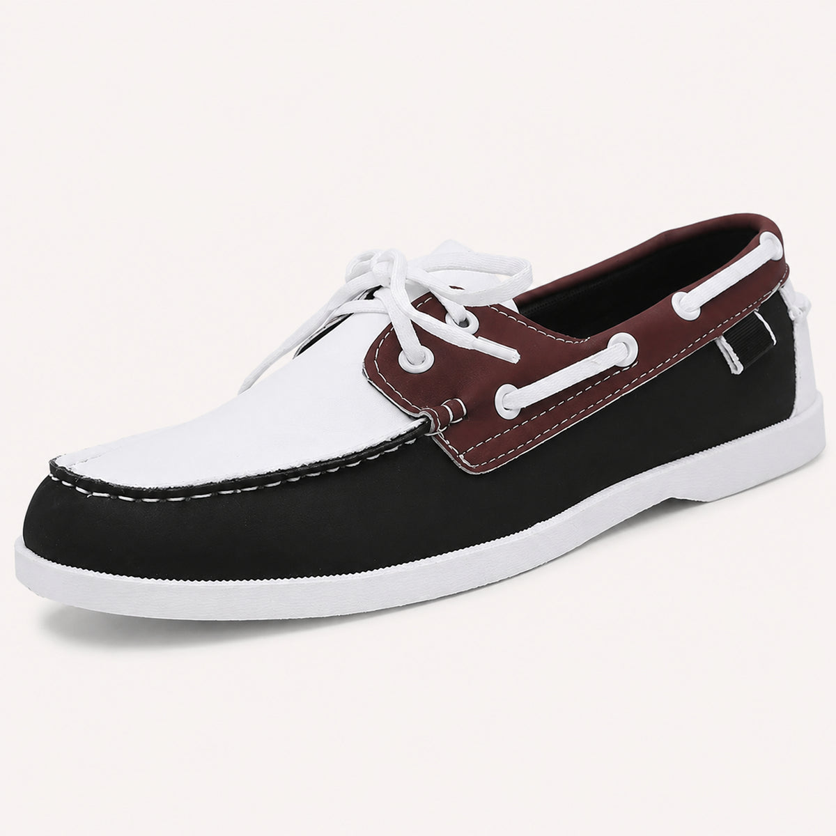 Mocassin Noir Homme En Similicuir - vue 3/4