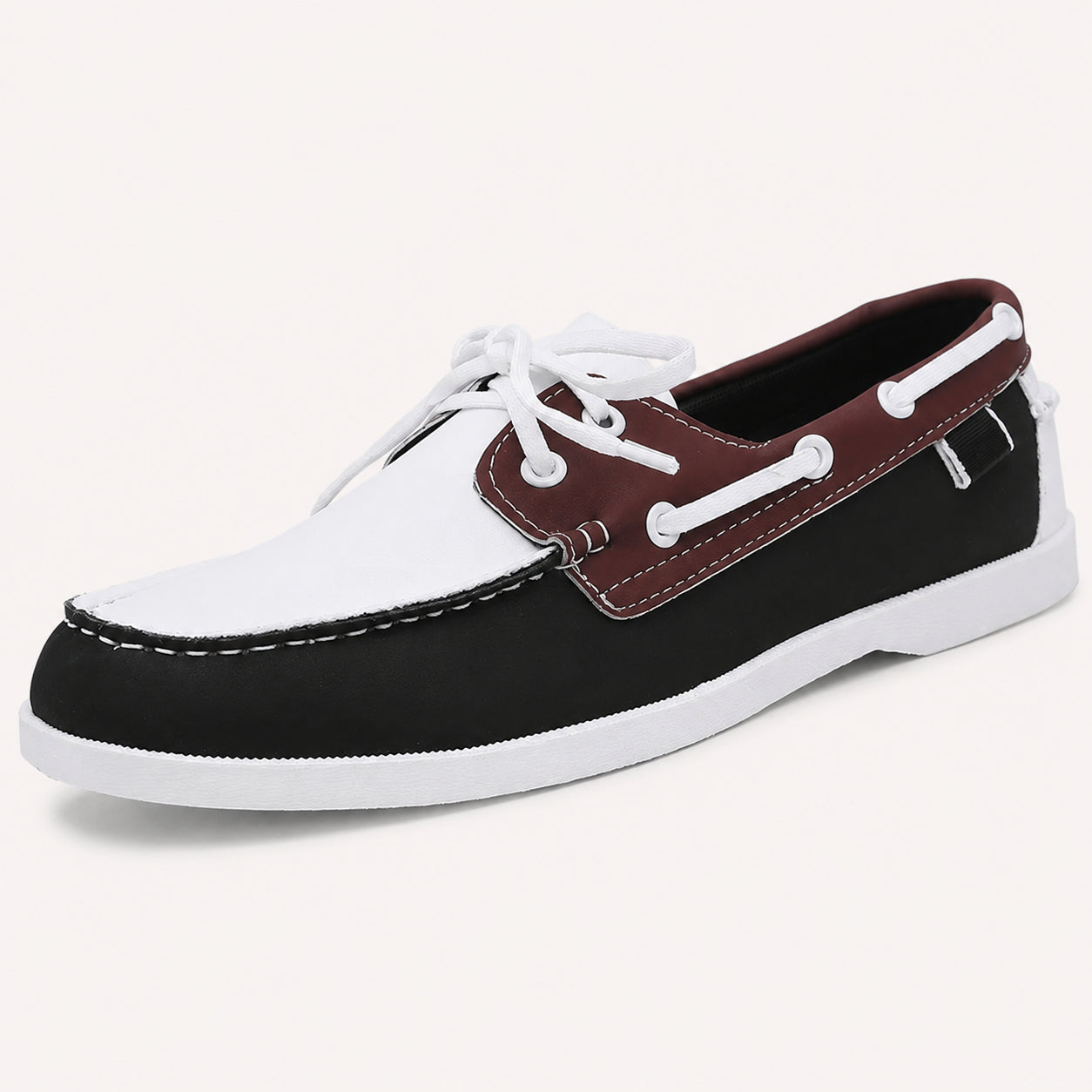 Mocassin Noir Homme En Similicuir - vue 3/4