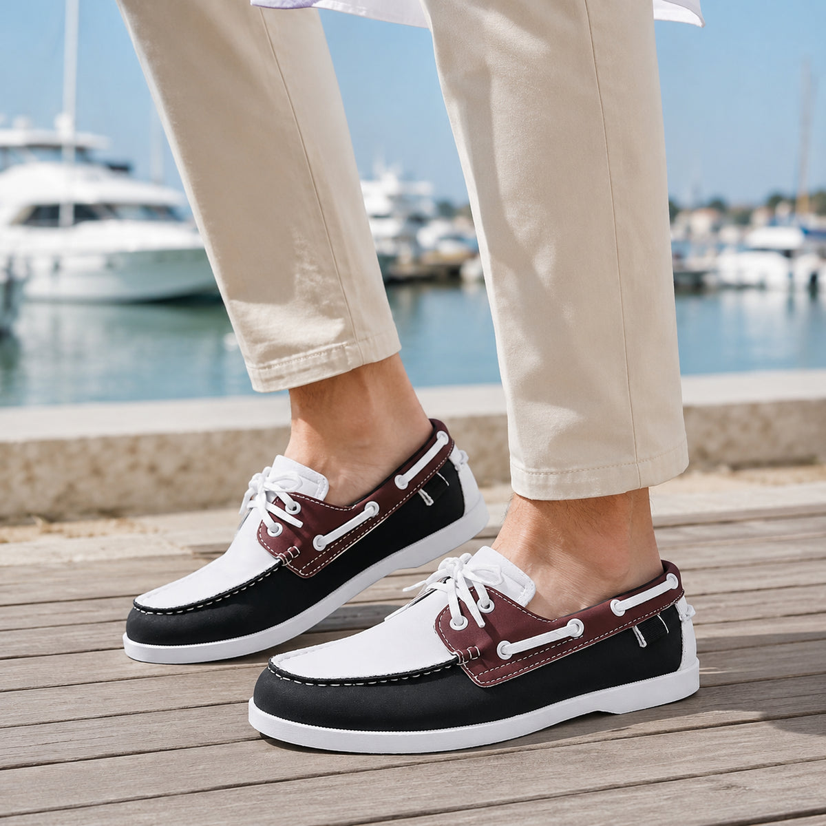 Mocassin Noir Homme En Similicuir - vue de la semelle