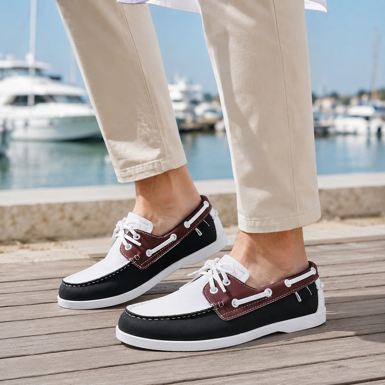 Mocassin Noir Homme En Similicuir - vue de la semelle