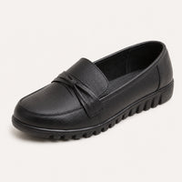 Mocassins Orthopédiques Effet Cuir Avec Coutures Apparentes Pour Femme - vue 3/4