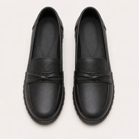 Mocassins Orthopédiques Effet Cuir Avec Coutures Apparentes Pour Femme - vue du dessus