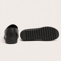 Mocassins Orthopédiques Effet Cuir Avec Coutures Apparentes Pour Femme - vue de la semelle