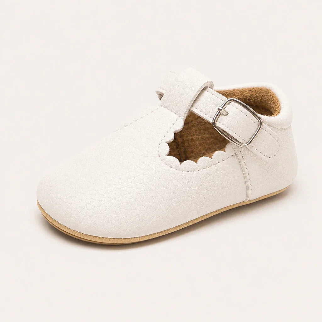Mocassin Orthopédique Pour Bébé En Cuir Véritable Blanc - vue 3/4