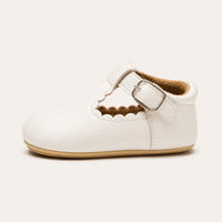 Mocassin Orthopédique Pour Bébé En Cuir Véritable Blanc - vue de côté