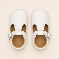 Mocassin Orthopédique Pour Bébé En Cuir Véritable Blanc - vue du dessus
