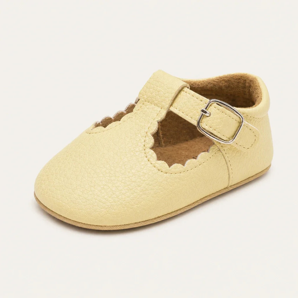 Mocassin Orthopédique Pour Bébé En Cuir Véritable Jaune - vue 3/4