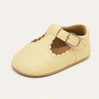 Mocassin Orthopédique Pour Bébé En Cuir Véritable Jaune - vue 3/4