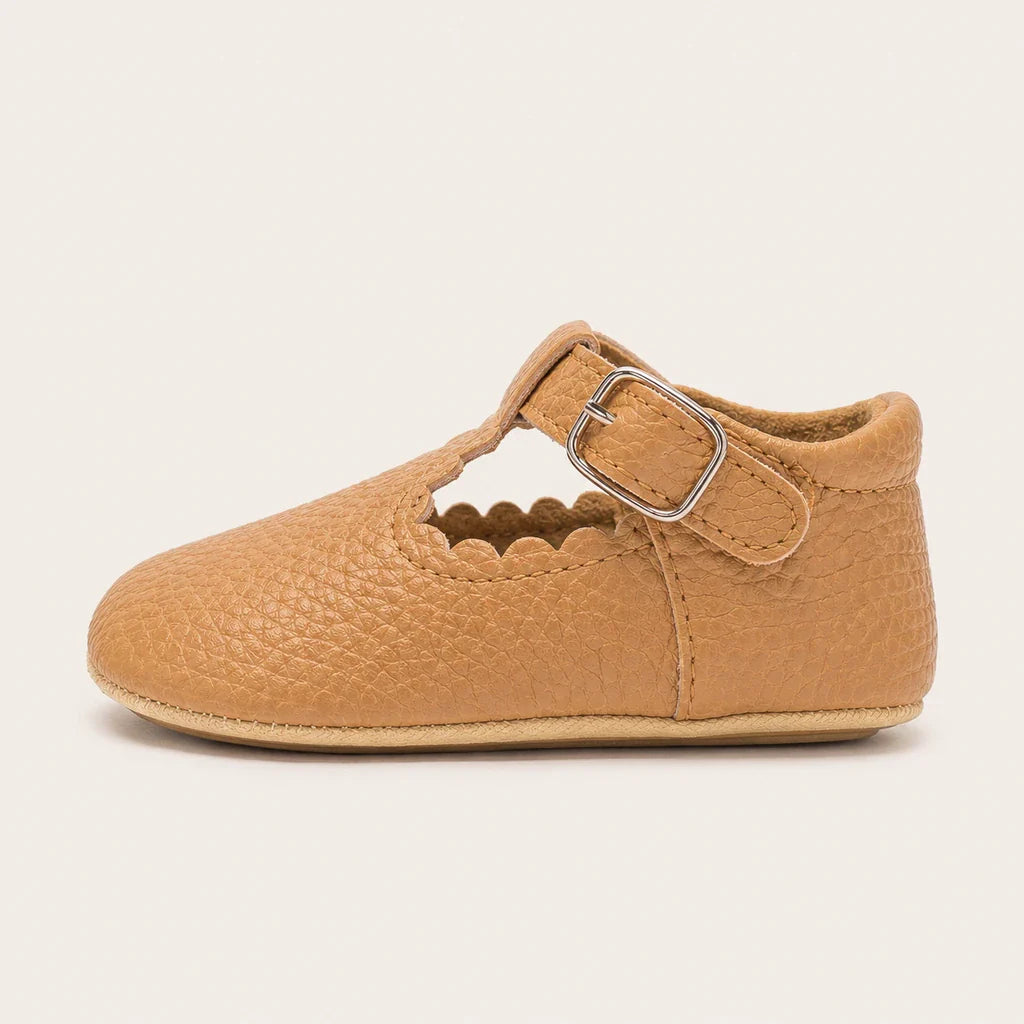 Mocassin Orthopédique Pour Bébé En Cuir Véritable Marron - vue de côté