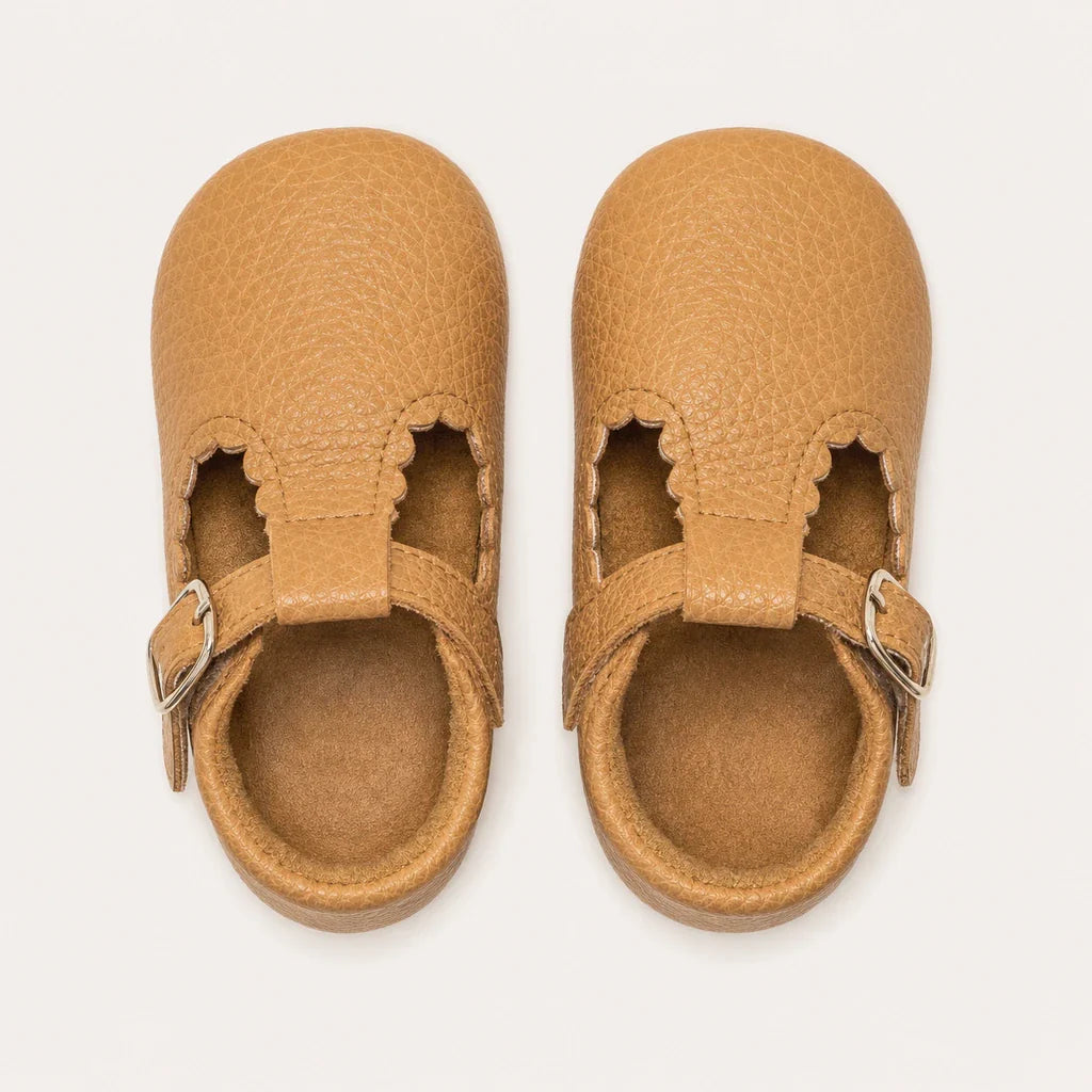 Mocassin Orthopédique Pour Bébé En Cuir Véritable Marron - vue du dessus