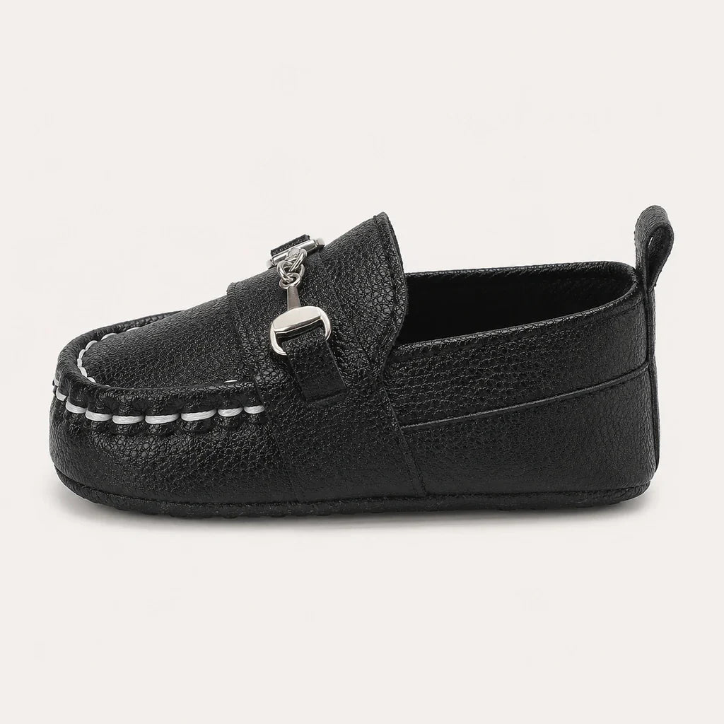 Mocassins Bébé En Similicuir À Boucle - vue de côté