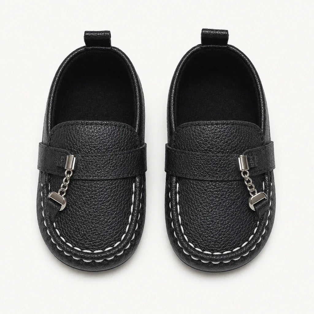 Mocassins Bébé En Similicuir À Boucle - vue du dessus