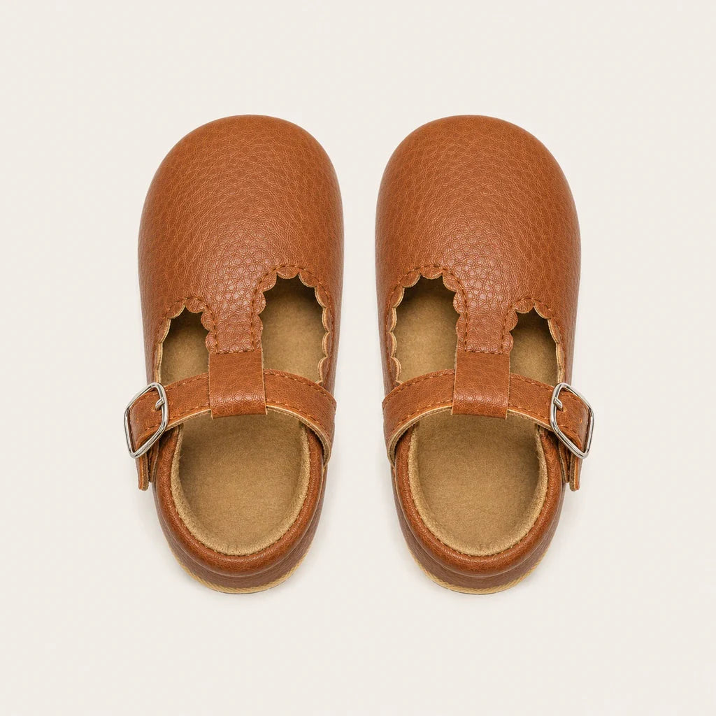 Mocassins Bébé En Similicuir À Bride En T - vue de la semelle