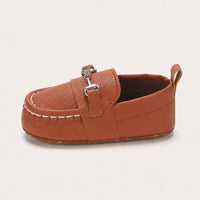 Mocassins Bébé En Similicuir PU Marron - vue de côté