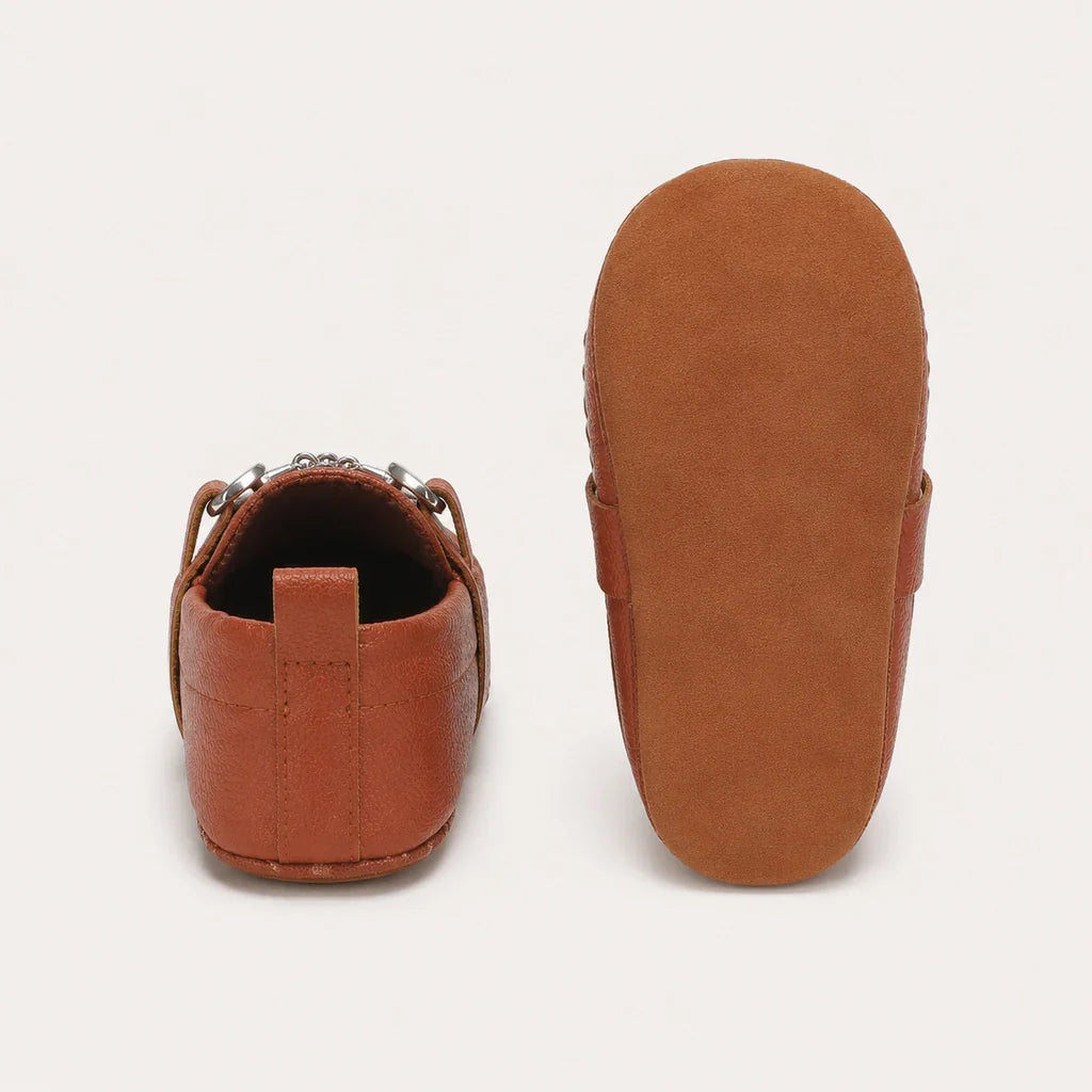 Mocassins Bébé En Similicuir PU Marron - vue de la semelle