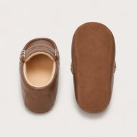 Mocassins Bébé Marron En Simili-Cuir - vue de la semelle