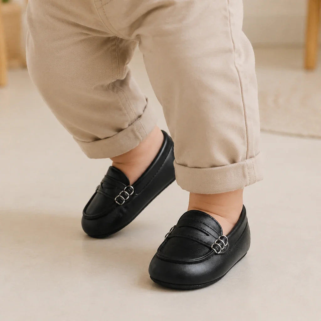Mocassins Bébé Printemps En Simili-Cuir - porté