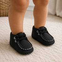 Mocassins Bébé Toutes Saisons Noirs Antidérapants - porté