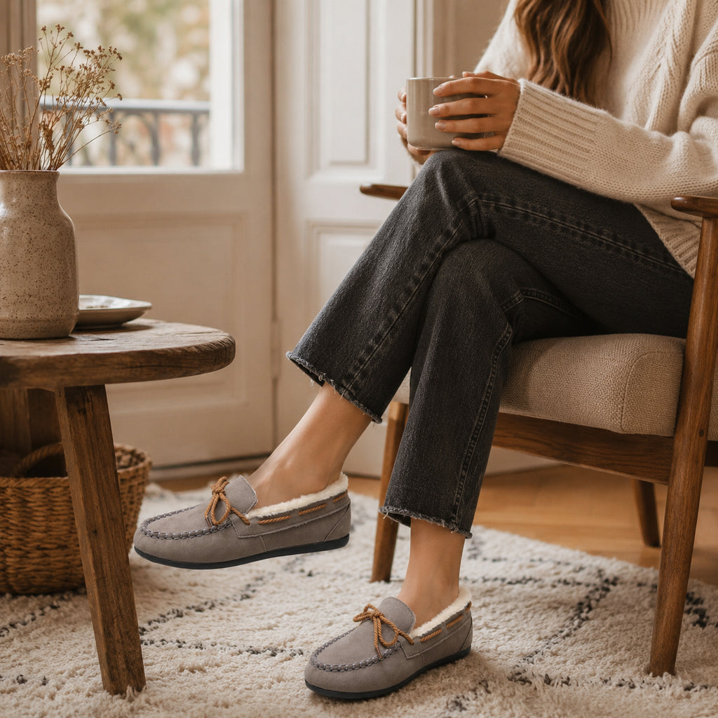Mocassins D'Hiver Fourrés - porté