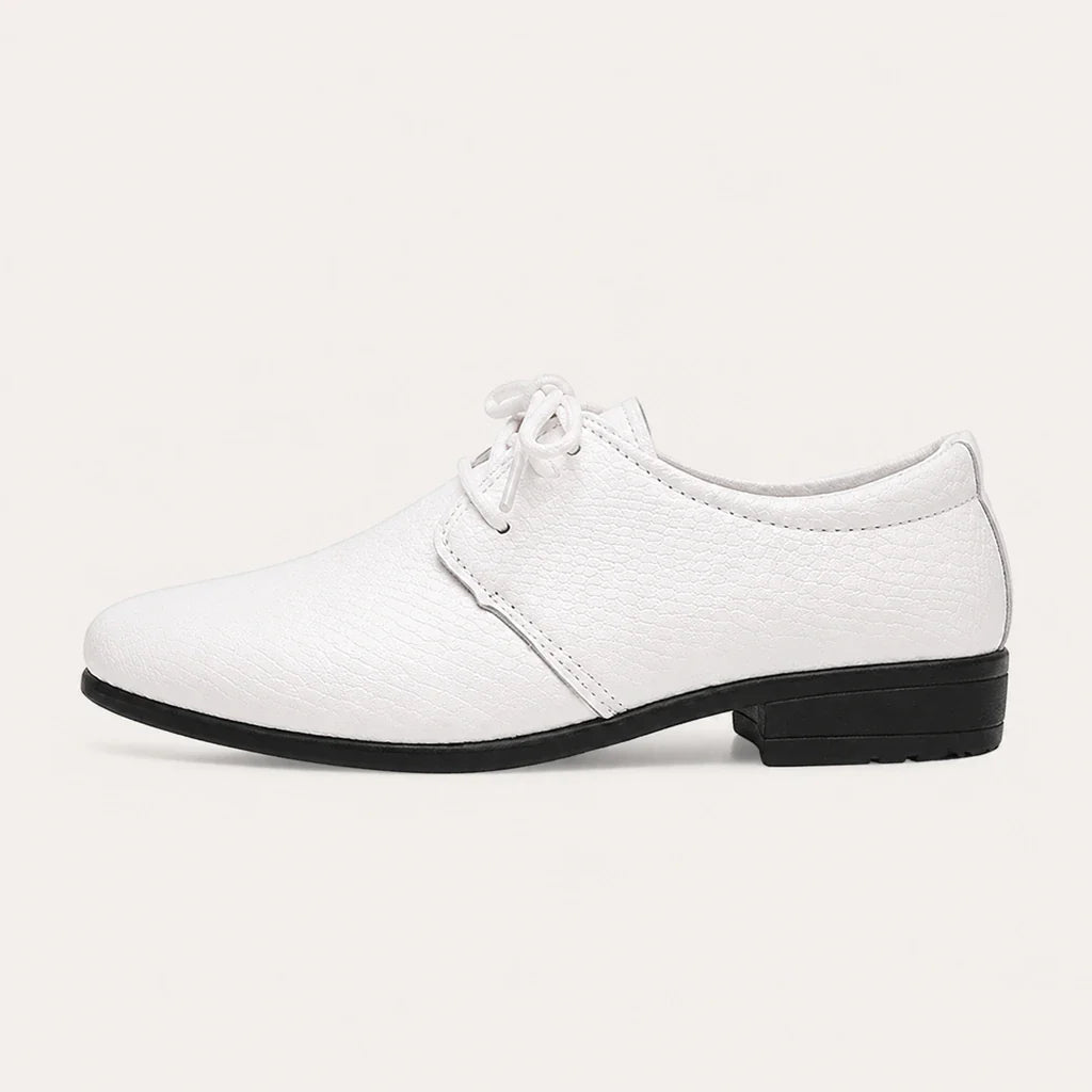 Mocassins de Mariage pour Garçons Blanc - vue de côté