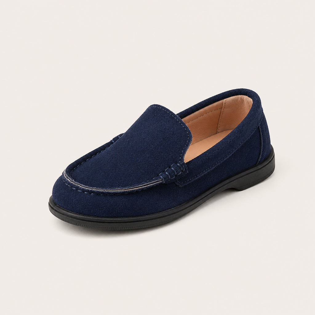 Mocassins enfant daim antidérapants - vue 3/4
