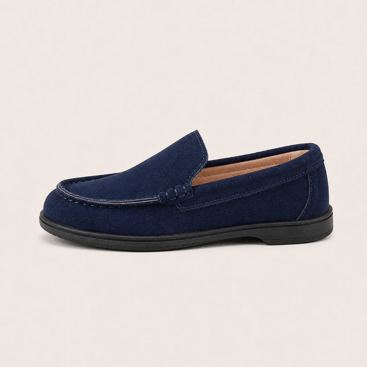 Mocassins enfant daim antidérapants - vue de côté