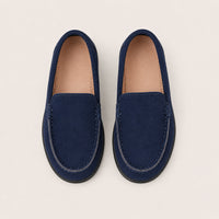 Mocassins enfant daim antidérapants - vue du dessus