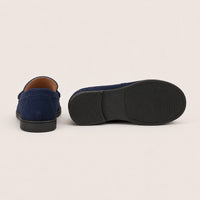 Mocassins enfant daim antidérapants - vue de la semelle