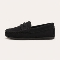 Mocassins Enfant En Simili-Cuir Noir - vue de côté