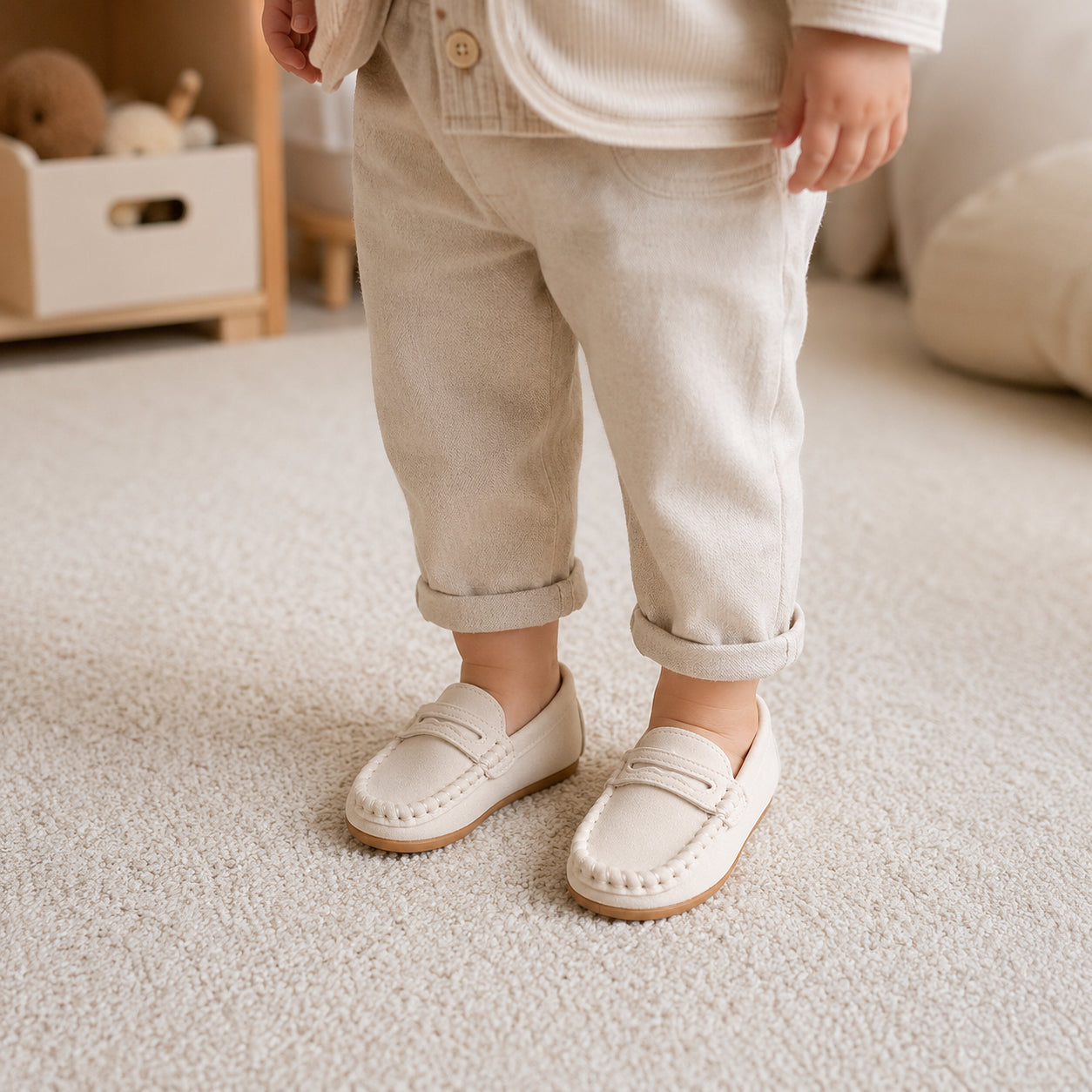 Mocassins enfant souples antidérapants - porté