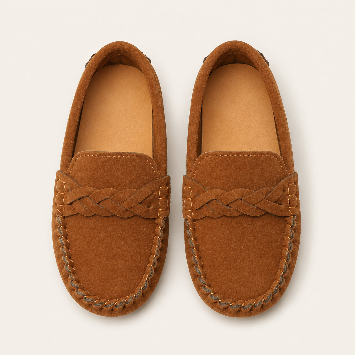 Mocassins Enfant Toutes Saisons Marron - vue du dessus