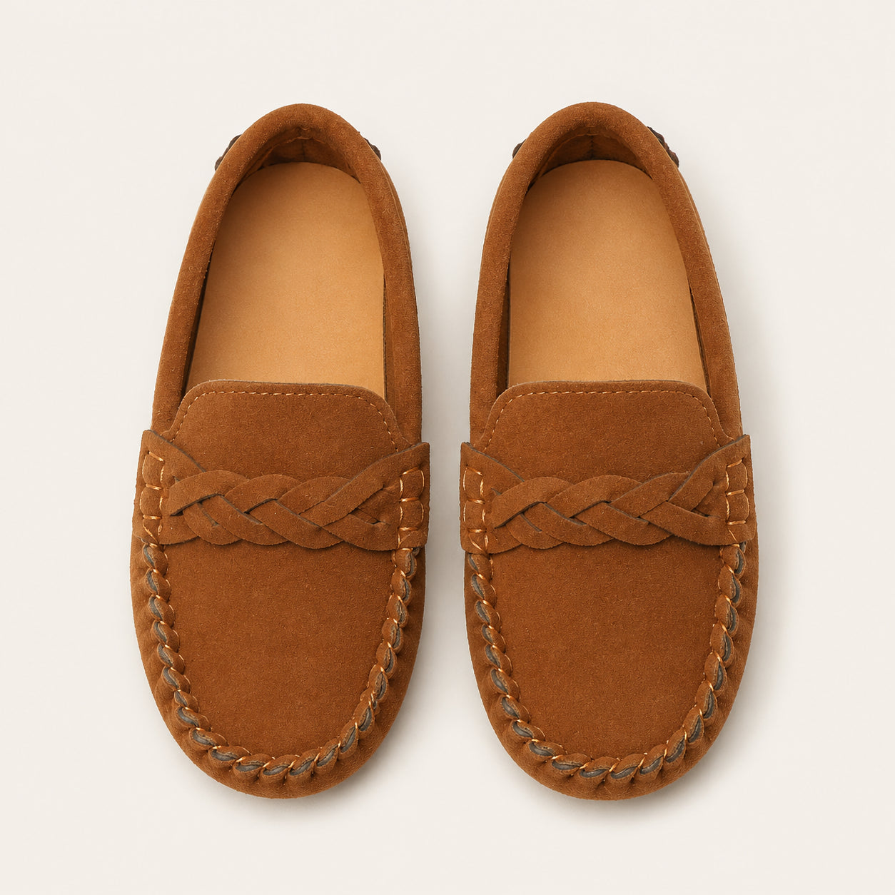 Mocassins Enfant Toutes Saisons Marron - vue du dessus