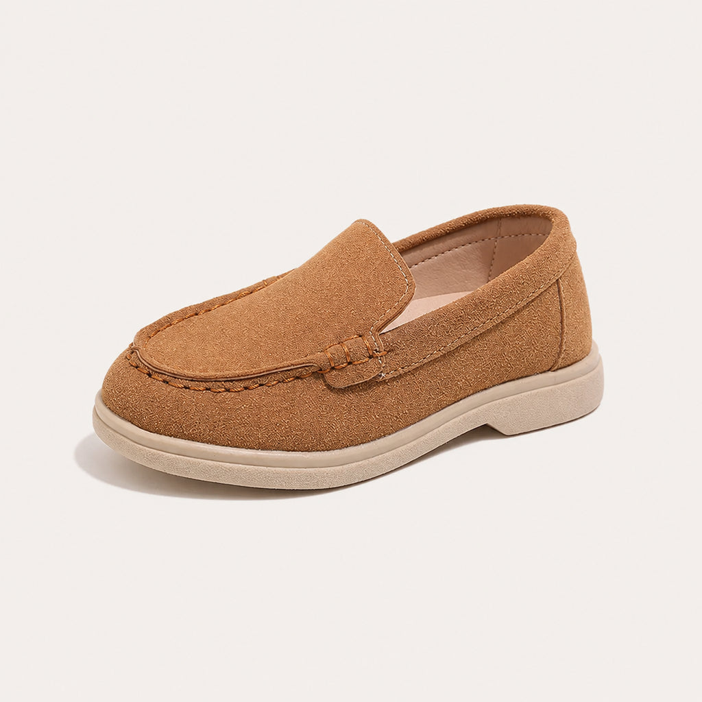 Mocassins enfants suède antidérapants - vue 3/4