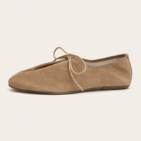Mocassins Femme En Suédine À Lacets - vue de côté
