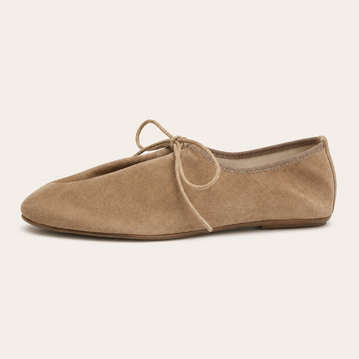 Mocassins Femme En Suédine À Lacets - vue de côté
