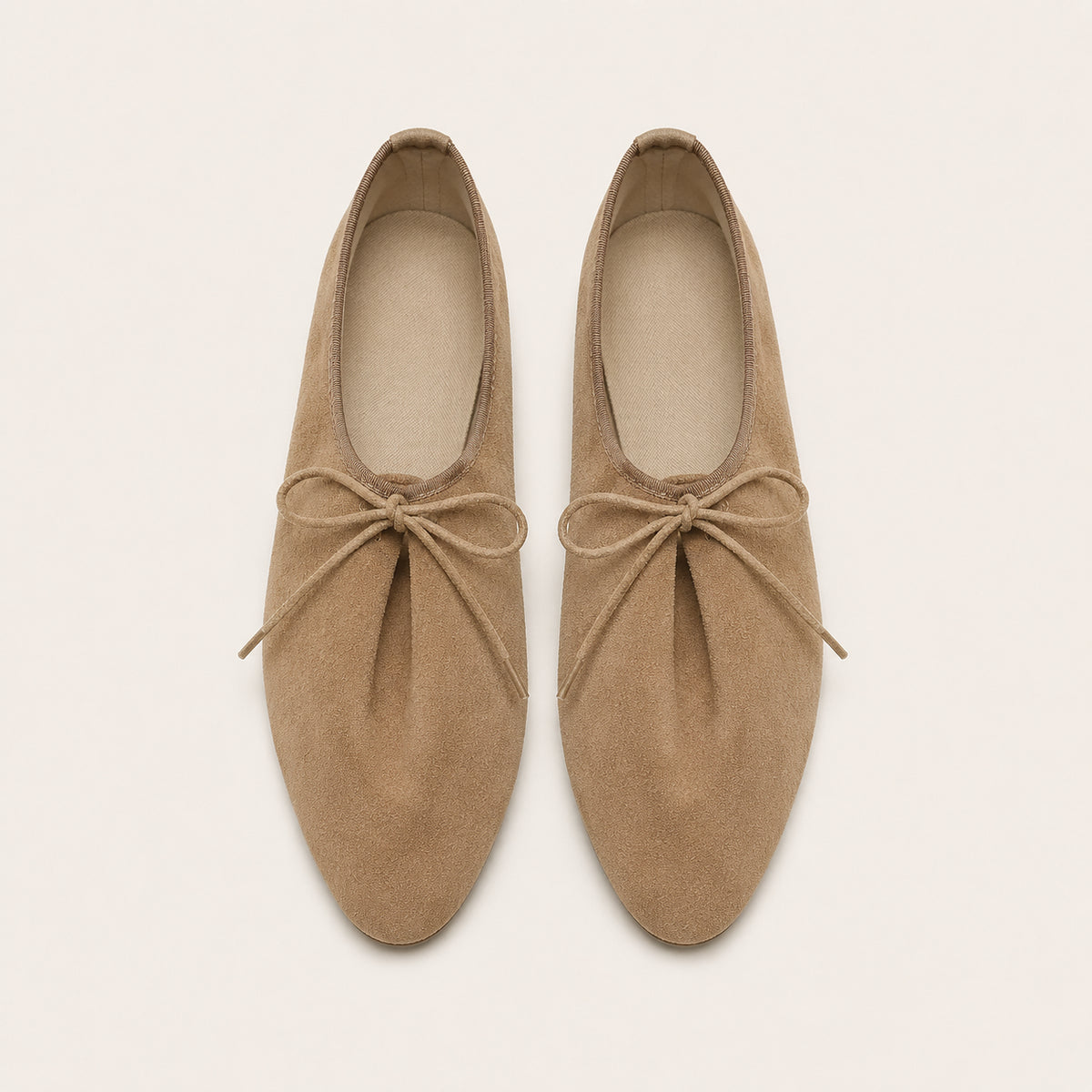 Mocassins Femme En Suédine À Lacets - vue du dessus