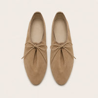 Mocassins Femme En Suédine À Lacets - vue du dessus