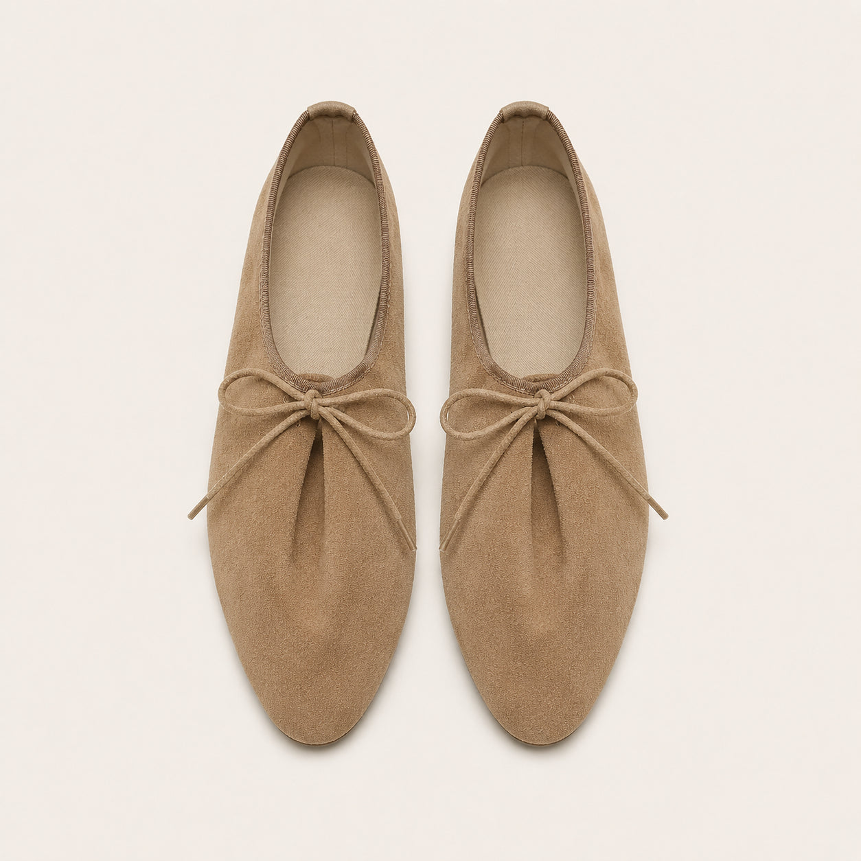 Mocassins Femme En Suédine À Lacets - vue du dessus