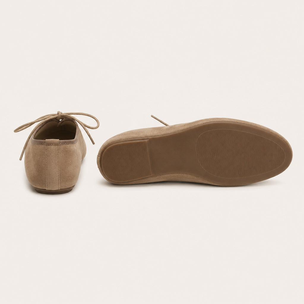 Mocassins Femme En Suédine À Lacets - vue de la semelle